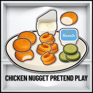 Dramatic Play Chicken Nugget Meal – Printable Pretend Food, Nuggets, Fries, Drink, Kids Play Kitchen