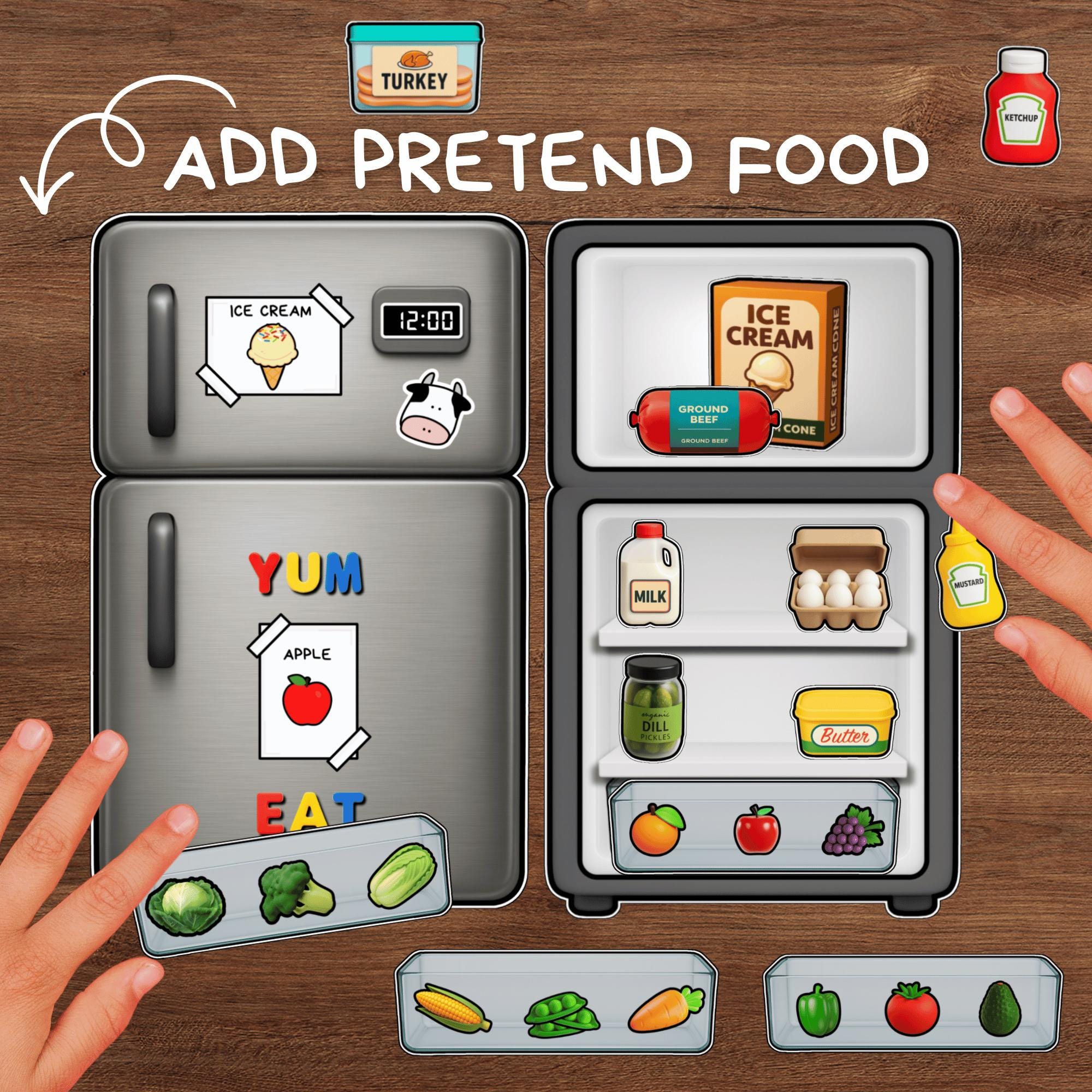 Dramatic Fridge Printable Fridge Playset for Dramatic Play – Sort, Stack & Layer ...