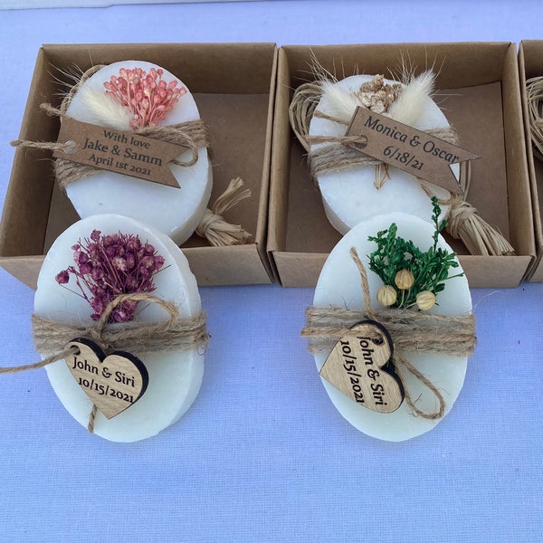 Handmade Scented Soaps | Wedding Favors for Guests in Bulk | Bridal Shower Soap favors | Personalized Rustic Soap favors | Baby Shower Gift