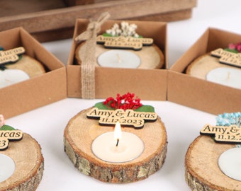 Wedding Party Favors for Guests in bulk, Wedding Bulk Favors, Eucalyptus Wedding Favors, Candle Favors, Tealight Holders, Thank You Favors