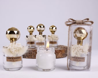 Personalised Wedding Party Thank you Candle Favor for Guests, Luxury Wedding Candle Favors, Elegant Candle in glass, Wedding Favor for Guest