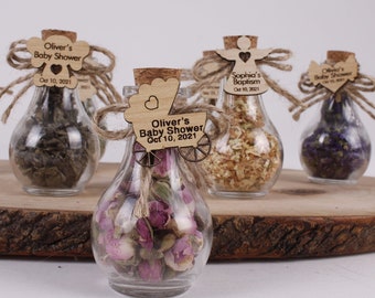 Baby Shower Pear Bottle Tea favors for guests, Personalized Bulk gifts, Rustic Favors, Loose Leaf Tea Favor, Tea jars, Herbal Tea gifts