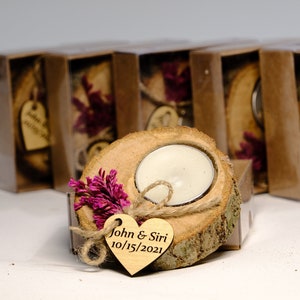 Wedding Party Favors for Guests in bulk | Wedding Bulk Favors | Rustic Wedding Favors | Unique Favors | Tealight Holders | Thank You Favors