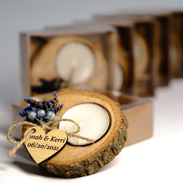 Wedding Party Favors for Guests in bulk | Wedding Bulk Favors | Rustic Wedding Favors | Unique Favors | Tealight Holders | Thank You Favors