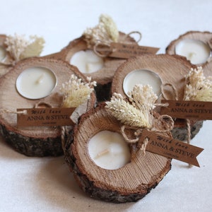 Wedding Party Favors for Guests in bulk | Wedding Bulk Favors | Rustic Wedding Favors | Unique Favors | Tealight Holders | Thank You Favors