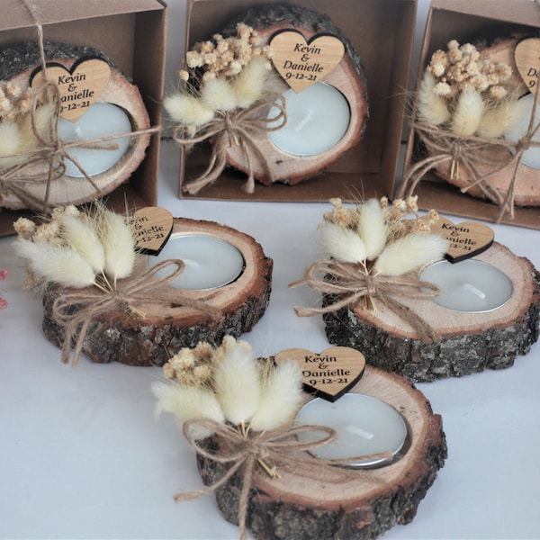 Wedding Party Favors for Guests in bulk | Wedding Bulk Favors | Rustic Wedding Favors | Unique Favors | Tealight Holders | Thank You Favors