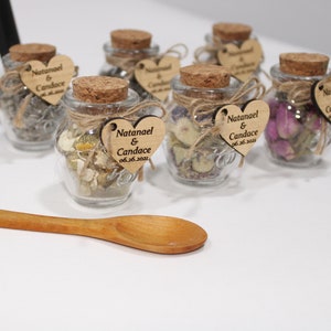 Wedding Tea favors for guests, Personalized Bulk Wedding gift, Rustic Tea Favor, Loose Leaf Tea Favor, Tea jar, Unique gift, Herbal Tea gift