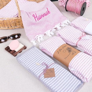 Toalla de playa personalizada, toalla turca con monograma, regalo para dama de honor, novia, regalo de despedida de soltera, toalla de piscina, regalos de boda, viaje de chicas