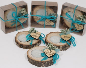 Wedding Party Favors for Guests in bulk | Wedding Bulk Favors | Rustic Wedding Favors | Candle Favors | Tealight Holders | Thank You Favors