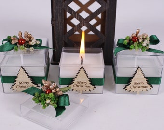 Christmas Personalized Scented Candles, Merry Christmas gifts, Happy New Year Favors, Christmas Table Decors, Unique Christmas Candle Gifts