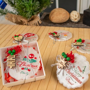 Epoxy Resin Magnet Christmas Gifts, Personalized Happy Holiday Favors, Happy New Year Noel Xmas Favors, Personalized Magnet Favor Christmas