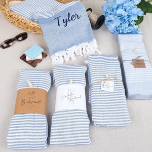 Toalla de playa personalizada, toalla turca bordada, regalos para damas de honor, novias, regalos de despedida de soltera, toalla de piscina, regalos de boda, viaje de chicas