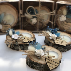 Wedding Party Favors for Guests in bulk | Wedding Bulk Favors | Rustic Wedding Favors | Candle Favors | Tealight Holders | Thank You Favors