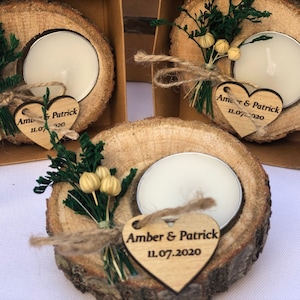 Wedding Party Favors for Guests in bulk | Wedding Bulk Favors | Rustic Wedding Favors | Candle Favors | Tealight Holders | Thank You Favors