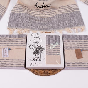 Toalla de playa personalizada, toalla turca con monograma, regalo para dama de honor, novia, regalo de despedida de soltera, toalla de piscina, regalos de boda, viaje de chicas