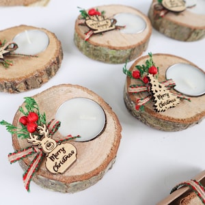 Personalisierte Weihnachtskerzenhalter Geschenke, Frohe Feiertage Mitarbeiter Freund Familien Geschenke, Benutzerdefinierte Handgefertigte Noel Neujahr Frohe Weihnachten Gefälligkeiten