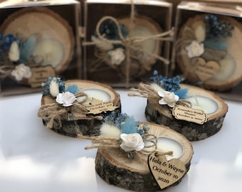 Wedding Party Favors for Guests in bulk | Wedding Bulk Favors | Rustic Wedding Favors | Candle Favors | Tealight Holders | Thank You Favors