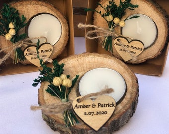 Wedding Party Favors for Guests in bulk | Wedding Bulk Favors | Rustic Wedding Favors | Candle Favors | Tealight Holders | Thank You Favors