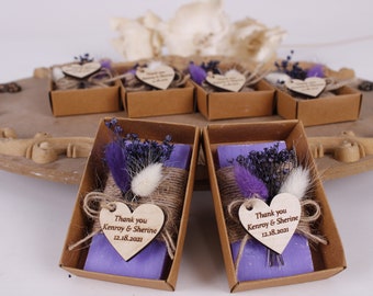 Handmade Soap Wedding Favors for Guests | Bridal Shower Soap favors | Personalized Soap favors | Rustic Lavender Soap|Baby Shower Soap Favor