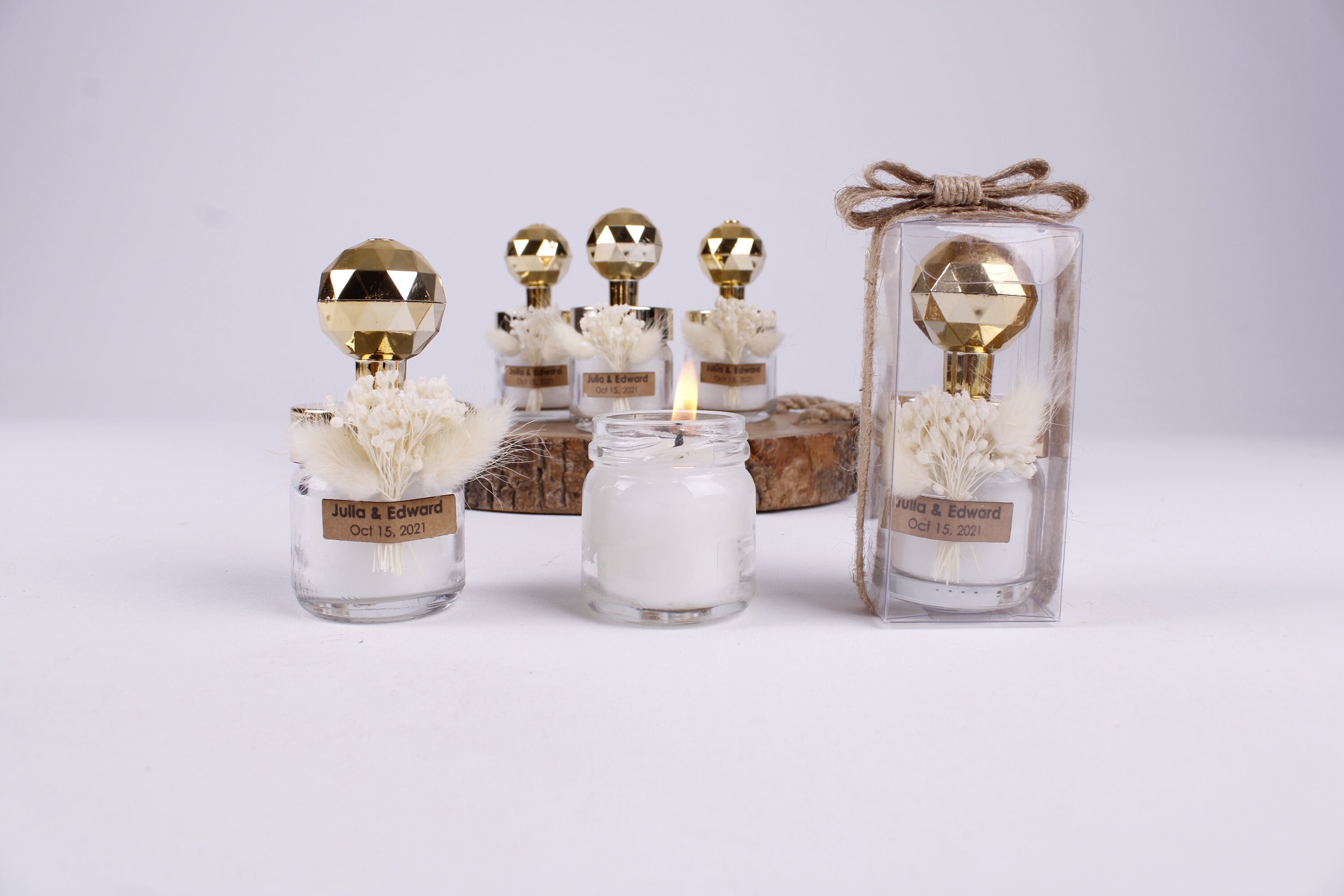 Personalised Wedding Party Thank You Candle Favor for Guests, Luxury ...