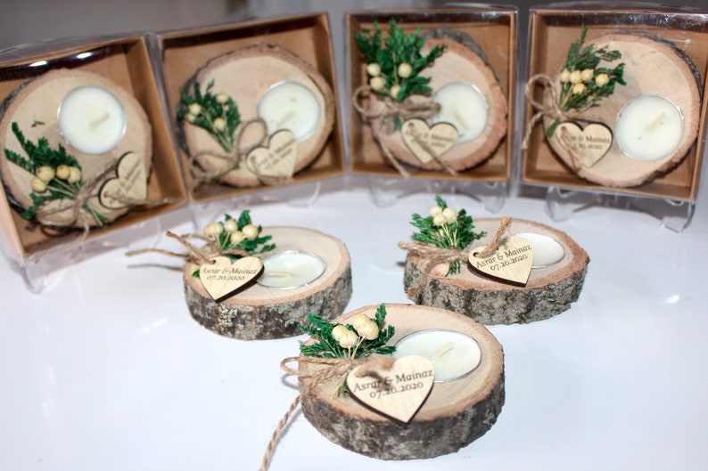 Wedding Party Favors for Guests in bulk Wedding Bulk Favors Rustic Wedding Favors Candle Favors Tealight Holders Thank You Favors image 8