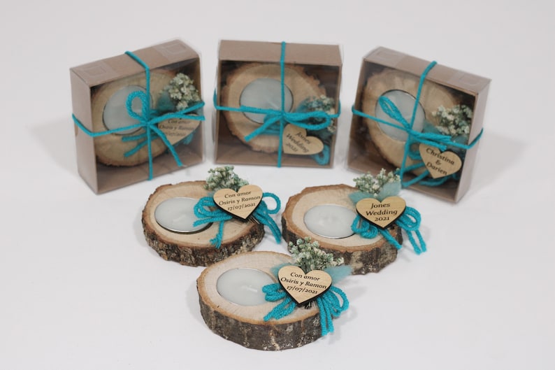 Wedding Party Favors for Guests in bulk Wedding Bulk Favors Rustic Wedding Favors Candle Favors Tealight Holders Thank You Favors image 1