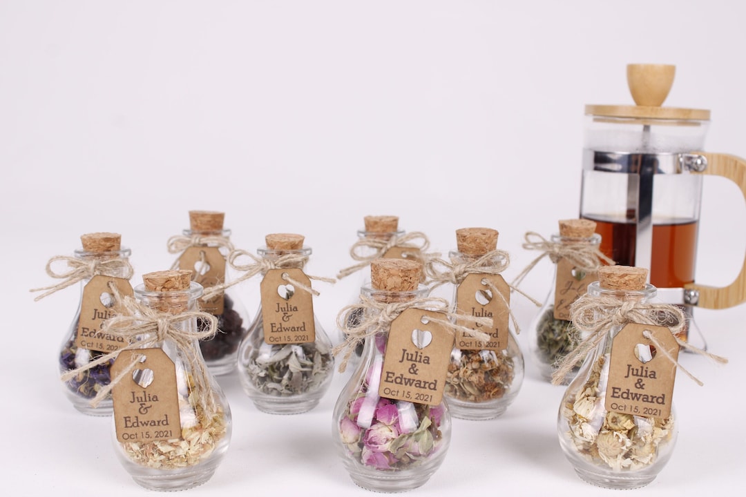Wedding Pear Bottle Tea Favors for Guests, Personalized Bulk Gifts