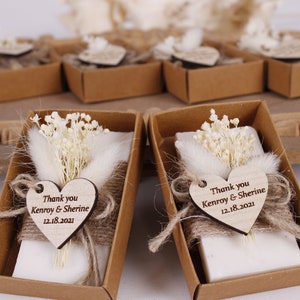 Handmade Soap Wedding Favors for Guests Bridal Shower Soap favors Personalized Soap favors Rustic Lavender SoapBaby Shower Soap Favor image 1