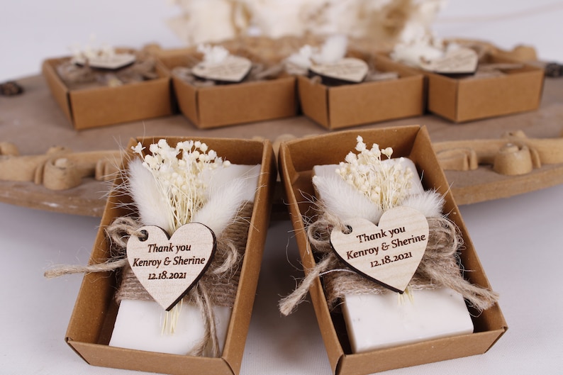 Handmade Soap Wedding Favors for Guests Bridal Shower Soap favors Personalized Soap favors Rustic Lavender SoapBaby Shower Soap Favor image 1