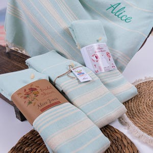 Toalla de playa personalizada, toalla turca con monograma, regalo para dama de honor, novia, regalo de despedida de soltera, toalla de piscina, regalos de boda, viaje de chicas