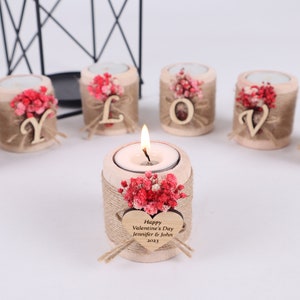 7 Pcs Valentines Day Gift Set | Personalized Valentines Gifts for Him or Her|Valentines Day Table Centerpiece | Valentines Day Candle