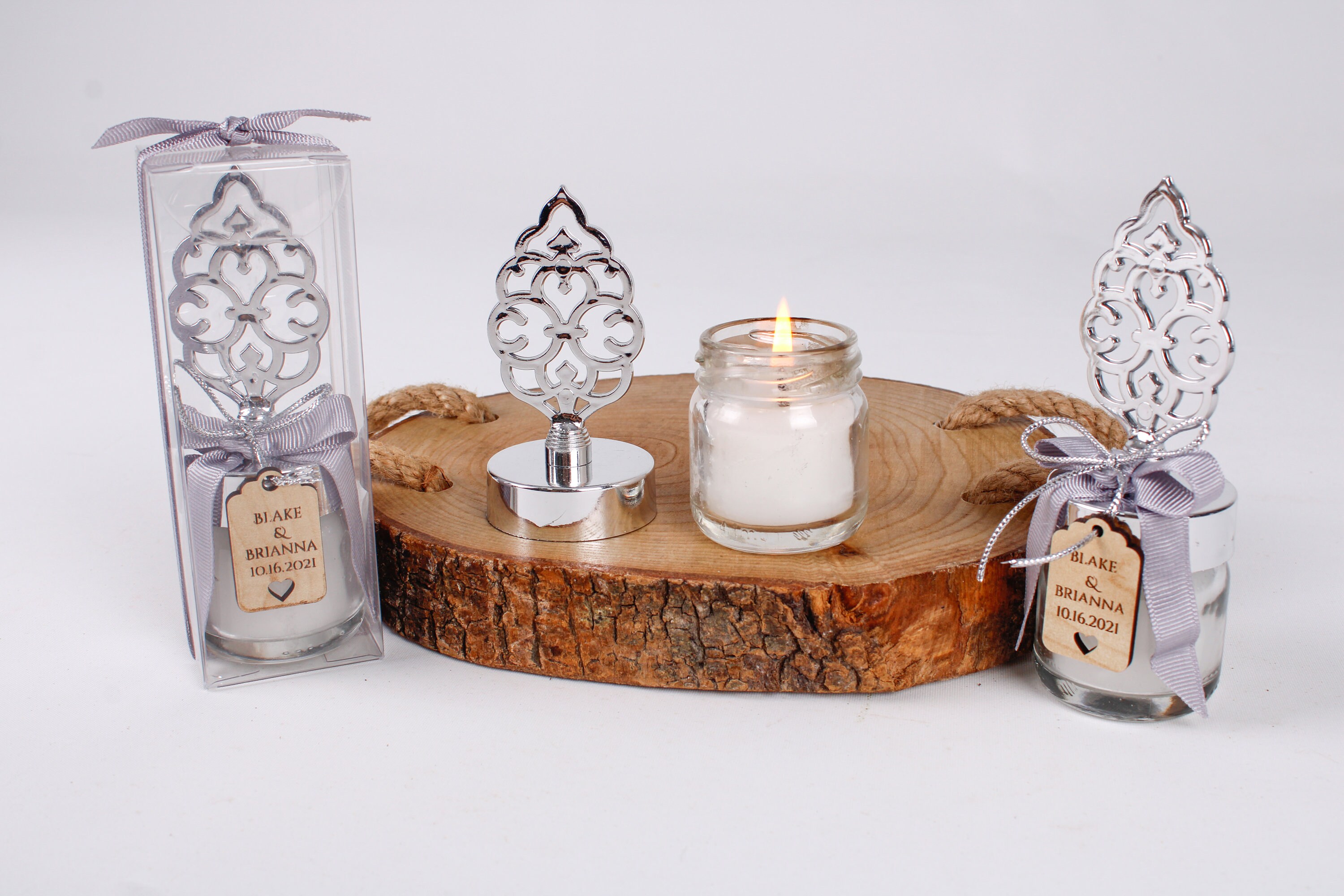Personalised Wedding Party Thank You Candle Favor for Guests | Etsy
