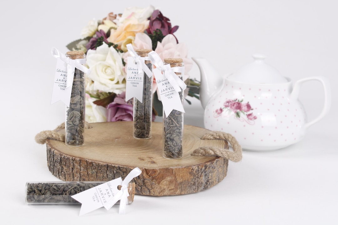 50 Pcs Wedding Tea Favors for Guests, Personalized Bulk Gifts, Rustic ...