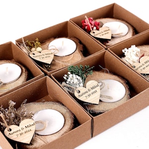 50 pcs Personalized Candle Wedding Favors, Wedding Favors for Guests in Bulk, Rustic Wedding Favors, Bridal Shower Favors