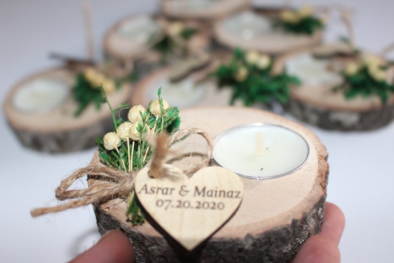 Wedding Party Favors for Guests in bulk Wedding Bulk Favors Rustic Wedding Favors Candle Favors Tealight Holders Thank You Favors image 9