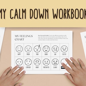 My Calm Down WorkbookC, Calming Corner Tool Kit for Kids, Printable Regulation for Toddlers and Preschool, Learn Feelings and Emotions