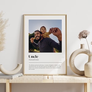 Personalised Uncle Print, Uncle Definition, Personalised Gift for Uncle, Gift for Uncle, Christmas Gift, Photo Gift Father&#39;s Day Gift