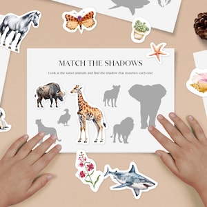 Busy Binder Insert, Shadow Matching Activity Sheets for Toddler and Preschooler, Montessori Homeschooling Resource, Printable Download