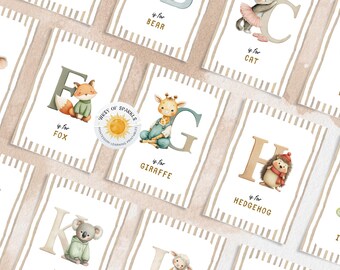 Animal Alphabet Flash Cards: Montessori Early Learning (Digital Download)