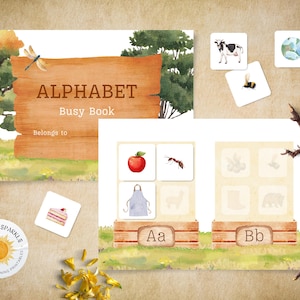 Printable Alphabet Busy Book, Digital Download, Letter Sound Activity Book, Phonics Practice for Toddlers, Homeschool Busybook, Toddler Gift