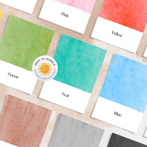 12 Farbkarten, Montessori Karteikarten, Vorschul-Farbkarten, druckbare Lernkarten, Kindergarten Karteikarten, SOFORT-DOWNLOAD