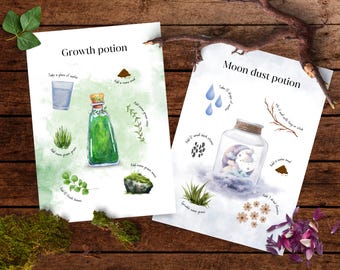Printable Magic Potion Recipe Cards: Outdoor Kid Play (PDF)