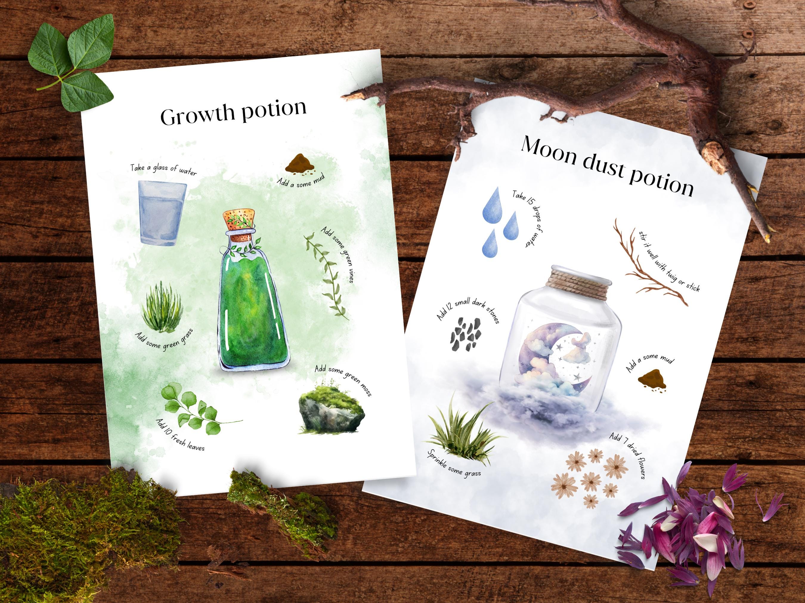 Printable Magic Potion Recipe Cards: Outdoor Kid Play (PDF) - Etsy