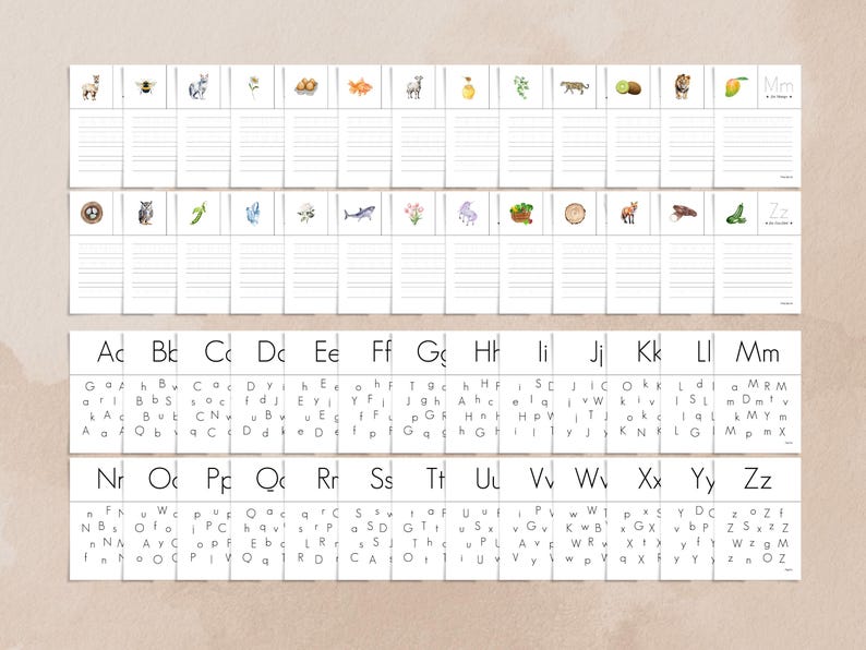 Printable Nature Alphabet Tracing Worksheets: Montessori Homeschool ...