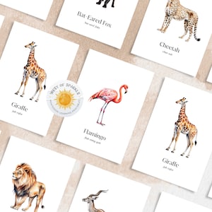 ANIMAUX DE SAFARI, 30 cartes Montessori imprimables d'animaux de safari, animal de safari, cartes d'école maternelle à la maison, matériel pédagogique, téléchargement immédiat