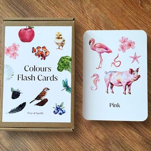 12 tarjetas didácticas de colores de la naturaleza para niños impresas, tarjetas de colores para aprender, desarrollo del lenguaje Montessori, reconocimiento y clasificación de colores