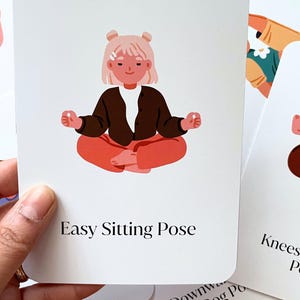 18 tarjetas de yoga para niños impresas, movimiento infantil para la atención plena, actividad de educación física, creación de tarjetas didácticas de flujo de yoga, pequeños yoguis