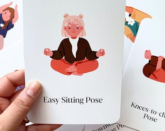 Children's Yoga Flashcards: Mindfulness Movement, Physical Education (18 Printed Cards)