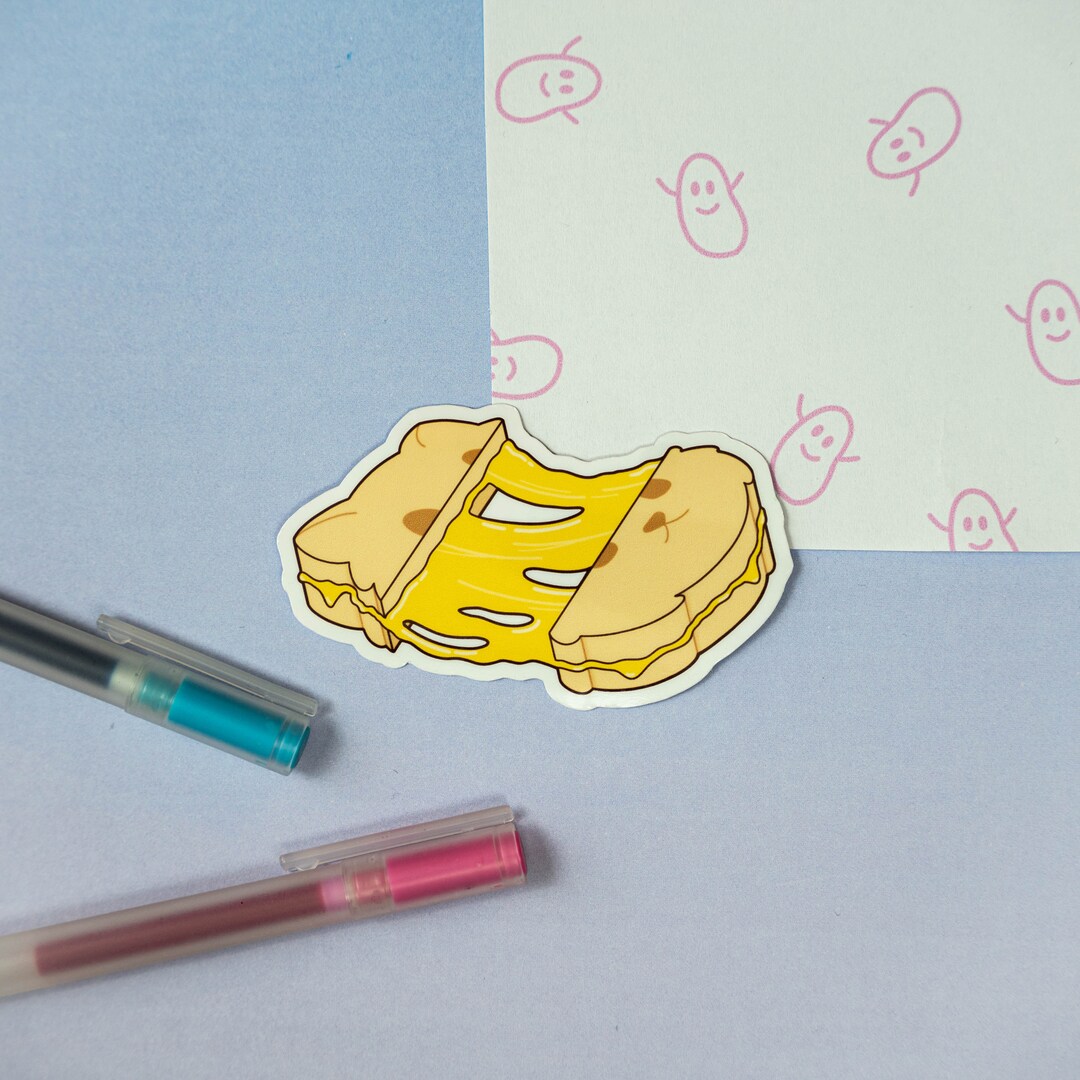 Cat Grilled Cheese Sticker | Waterproof Glossy Vinyl Sticker | Cute - Etsy