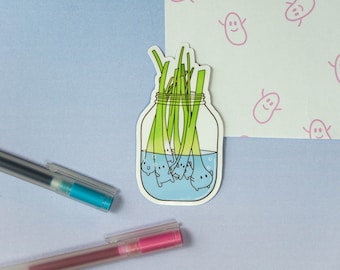 Etiqueta da cebola verde de <br> Entrega Rápida? Adesivo de vinil brilhante à prova d'água | Bonitinho